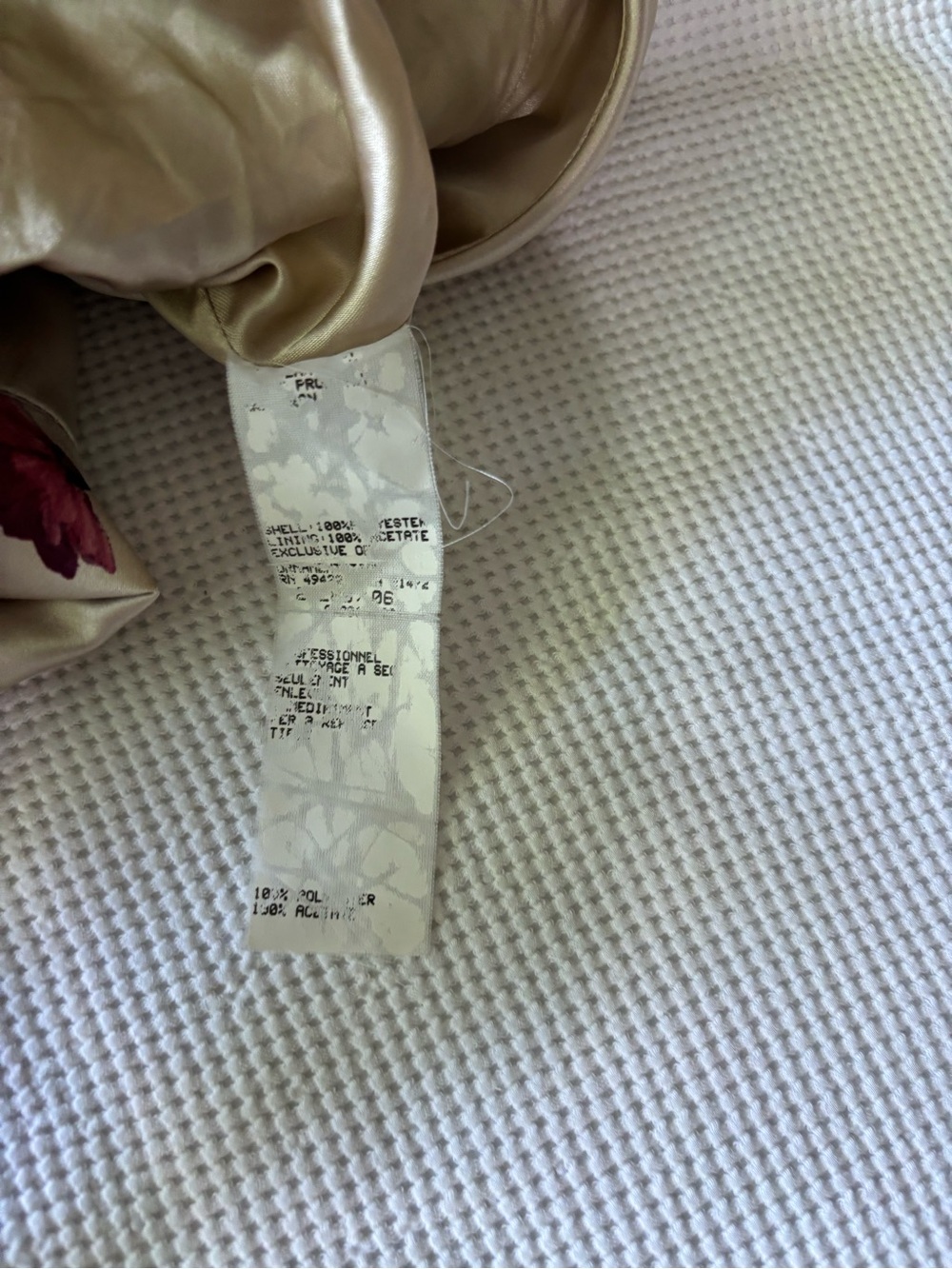 Jessica McClintock Cream Maxi Dress with Burgundy Floral Print - Picture 9 of 15
